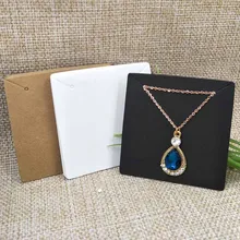 6,5*6,5 см белый/черный/коричневый DIY пустой упаковки продуктов карты бумаги Подложка для ожерелья 300 шт., Пользовательский логотип за дополнительную стоимость