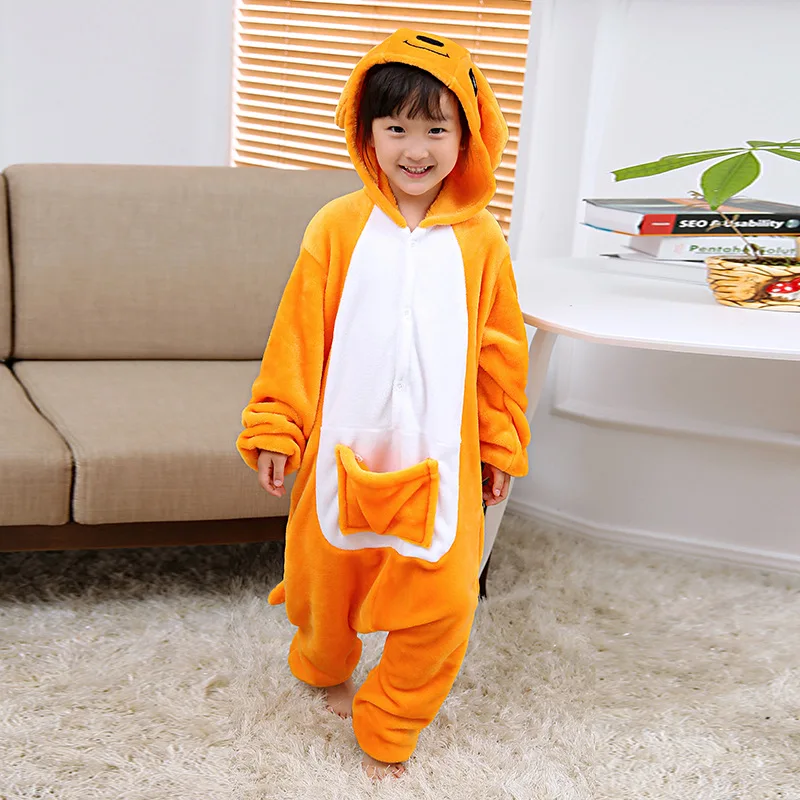 Kangaroo Overalls Jumpsuit Kids Boy Girl Pijama Pockets Children Cosplay