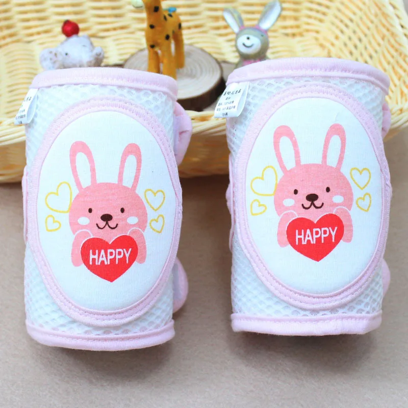Rayseeda/1 пара; детские защитные наколенники для ползания; дышащие летние наколенники с рукавами для детей; Детские гетры для прогулок - Цвет: Pink-Rabbit