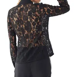 Женские блузки сексуальные кружевные с длинным рукавом полиэстер цветочный v-образный вырез блузка женские блузка рубашка Mujer @ 30