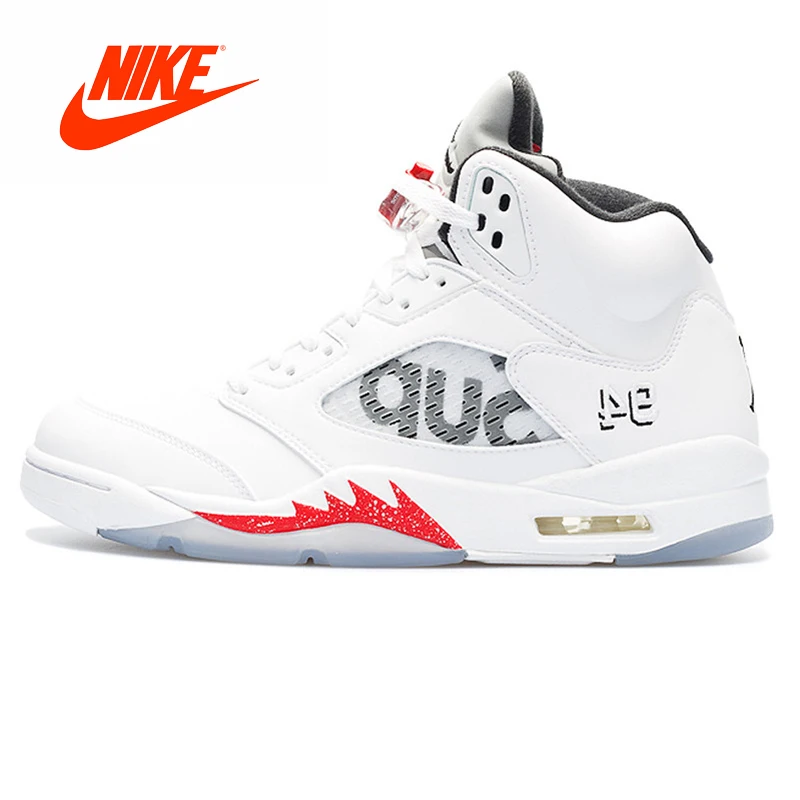 

Original Nike Air Jordan 5 Retro Supreme "Supreme" Men's Basketball Shoes Authentic NIKE Sneakers Sport Outdoor