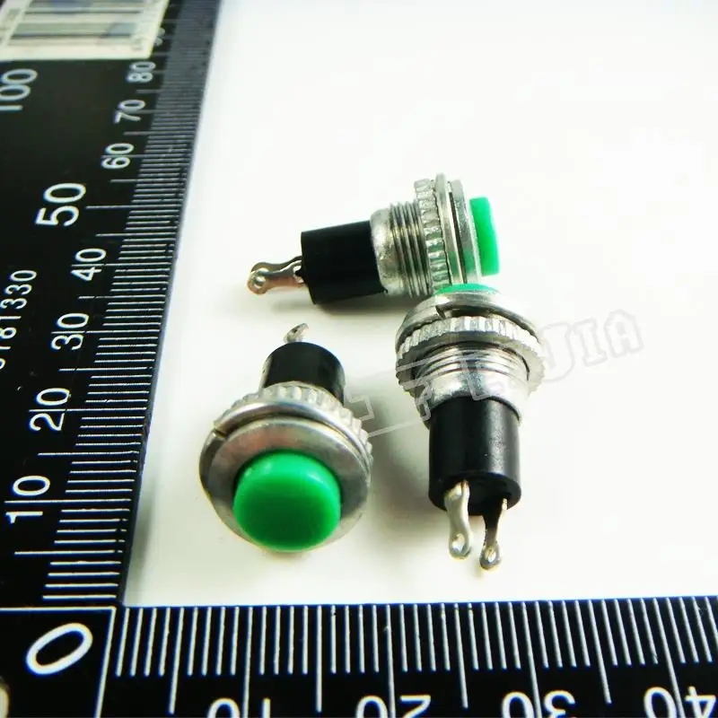

DS-316 Button color Green 0.5A/250VAC OFF-ON 2Pin Non Self-locking Push Button Switch (Self reset switch) 20Pcs/lot