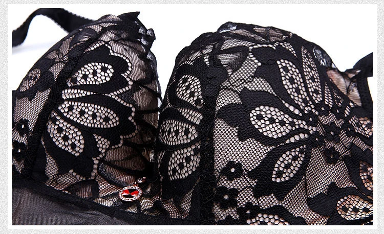 Jerrinut Plus Size Bras For Women Sexy Lace Bra Bralette Underwire Full Cup Super Push Up Brassiere D E Cup 105 110 Intimates 