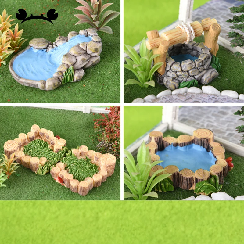 Novelty Water Well Pool Miniature Fairy Garden Decor Landscape Craft Accessories 