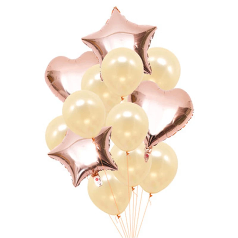 

14Pcs Rose Gold Confetti Balloons Latex Aluminum Foil Balloons For Wedding Party wedding decoration birthday party Kids ASD102