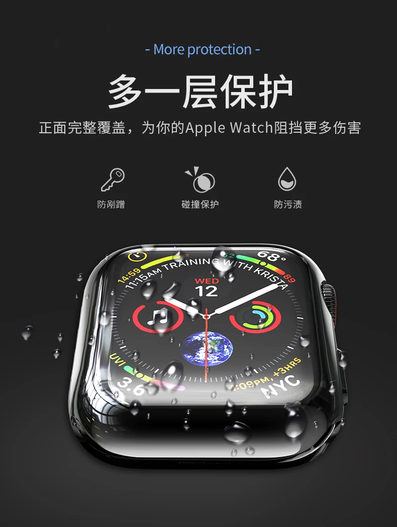 Защитный чехол HOCO для Apple Watch Series 4 5, Ультратонкий Мягкий ТПУ HD Прозрачный чехол для iWatch 44 мм 40 мм