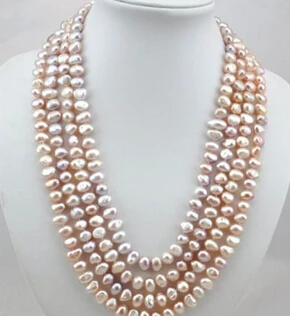 

FREE SHIPPING>>>@@ AS1367 100"baroque purple freshwater pearl necklace
