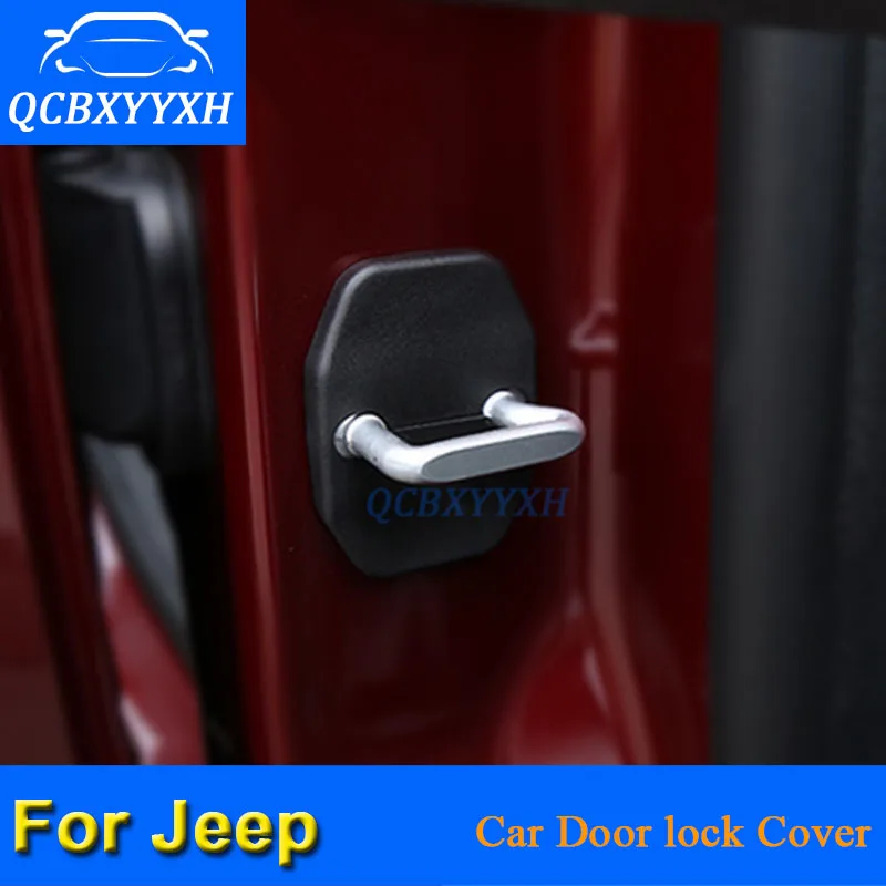 4Pcs/lot ABS Car Door Lock Protective Covers For Jeep Compass Renegade Cherokee Wrangler Grand