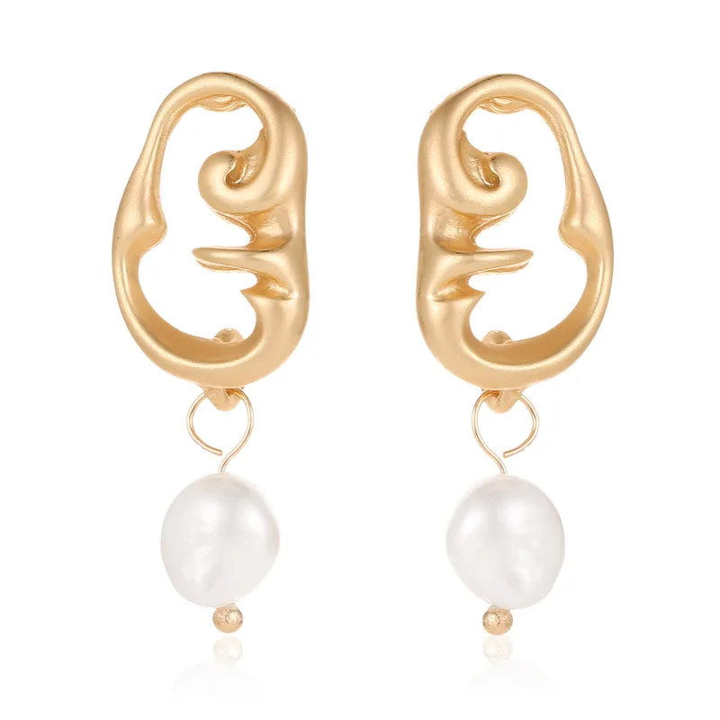 2019 Новая мода Европа и Америка простая Дамская жемчужина серьги золотистого