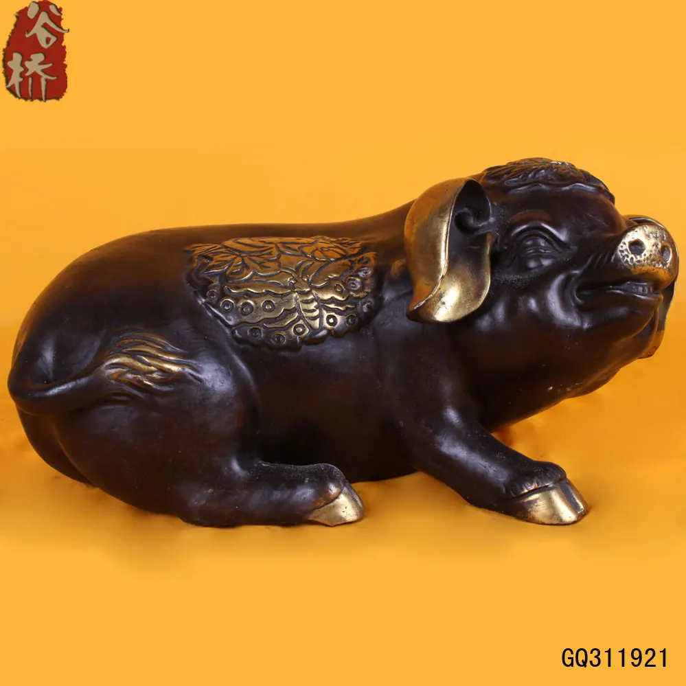 

Money pig fu pig zodiac pig copper decoration