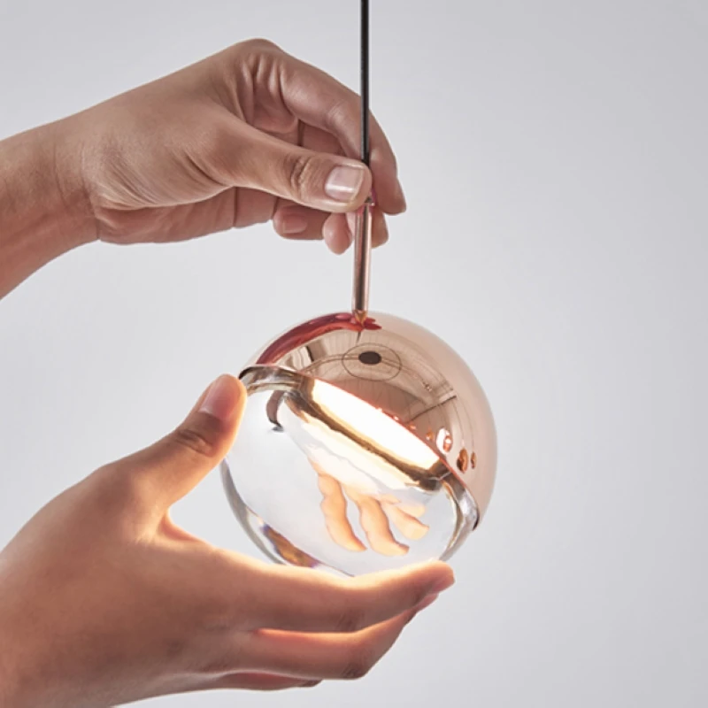 

Nordic Loft Decro Round Ball Led Pendant Light Personality Designer Dinner Living Room Bedside Hanging Light Fixtures