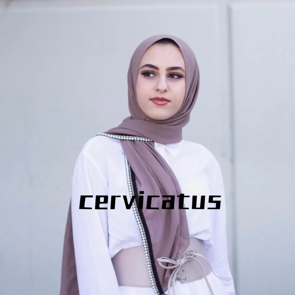 

Newest Deisgn Chiffon With Pearl And Chain Hijab Scarves Muslim Gorgeous Style Soft Lightweight Scarf Free Fast Shipping