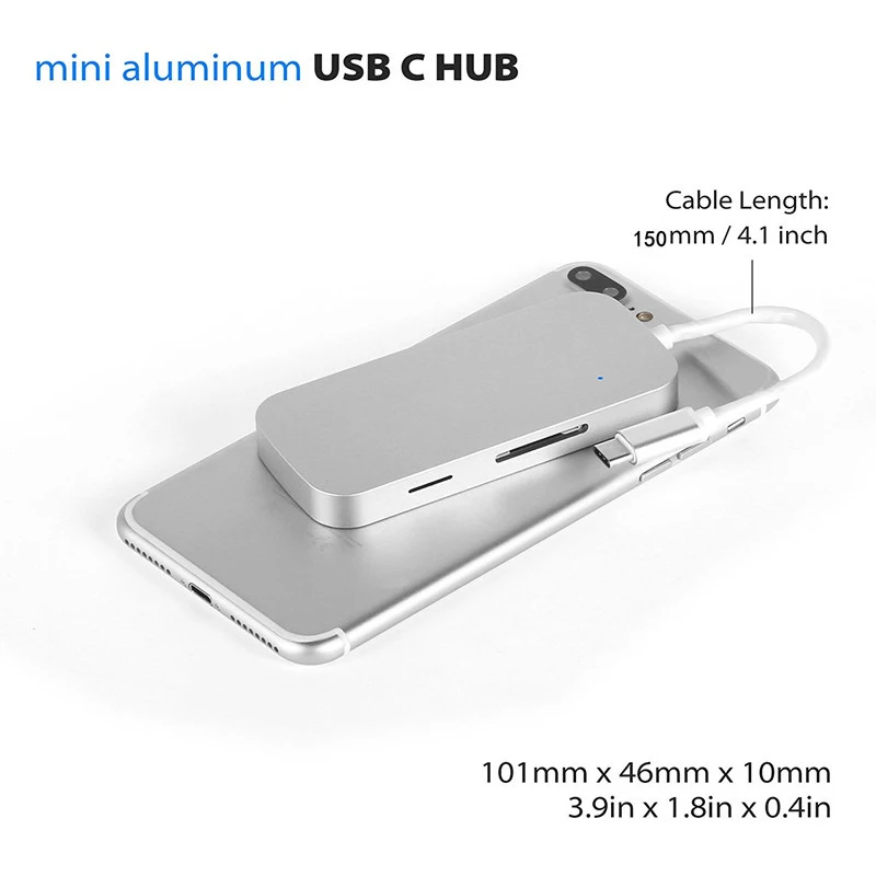 USB C концентратор type C Thunderbolt 3 док-станция 5 в 1 USB-C адаптер Dongle Combo с USB 3,0 портами TF слот Micro SD карта для MacBook Pro