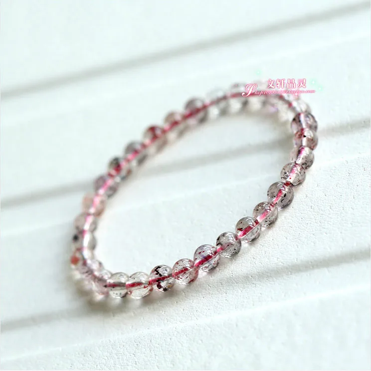 

Natural strawberry bracelet rose pink crystal bracelet female natural crystal accessories dr. peach