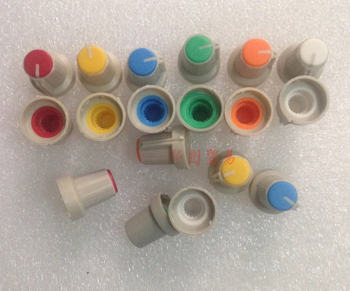 90pcs Flower shaft Potentiometer knob cap / switch adjustment 6mm 1/4" Shaft Hole Round Shaft WH148 knobs caps Sound volume knob