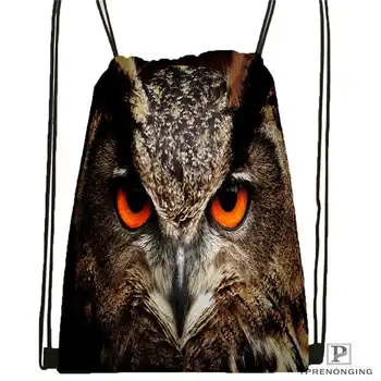 

Custom owl@02-Drawstring Backpack Bag Cute Daypack Kids Satchel (Black Back) 31x40cm#180611-03-133