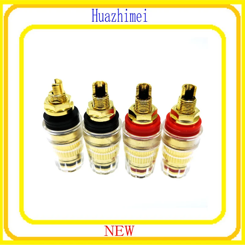 

2Pair=4PCS 45MM High end Plated Copper Amplifier Binding Post Speaker Banana Plug Socket Connector Hifi Audio DIY 858 Splice