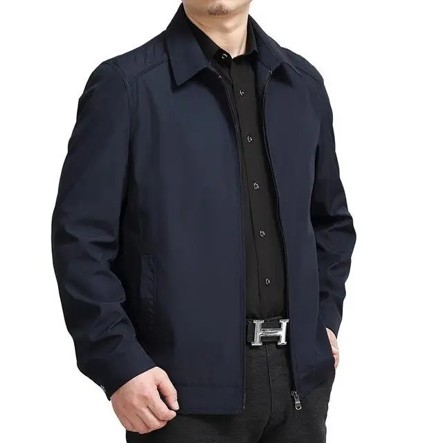 Супер большой размер 7XL 6XL 5XL дышащие мужские куртки повседневная уютная мужская куртка с отложным воротником одноцветная Весенняя и Осенняя мужская куртка - Цвет: navy blue