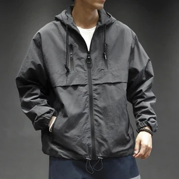 

Spring Autumn Jacket Men Windbreaker Japanese Streetwear Fashion Zipper Jacket Mens Windbreaker Jacket Streetwear High Street