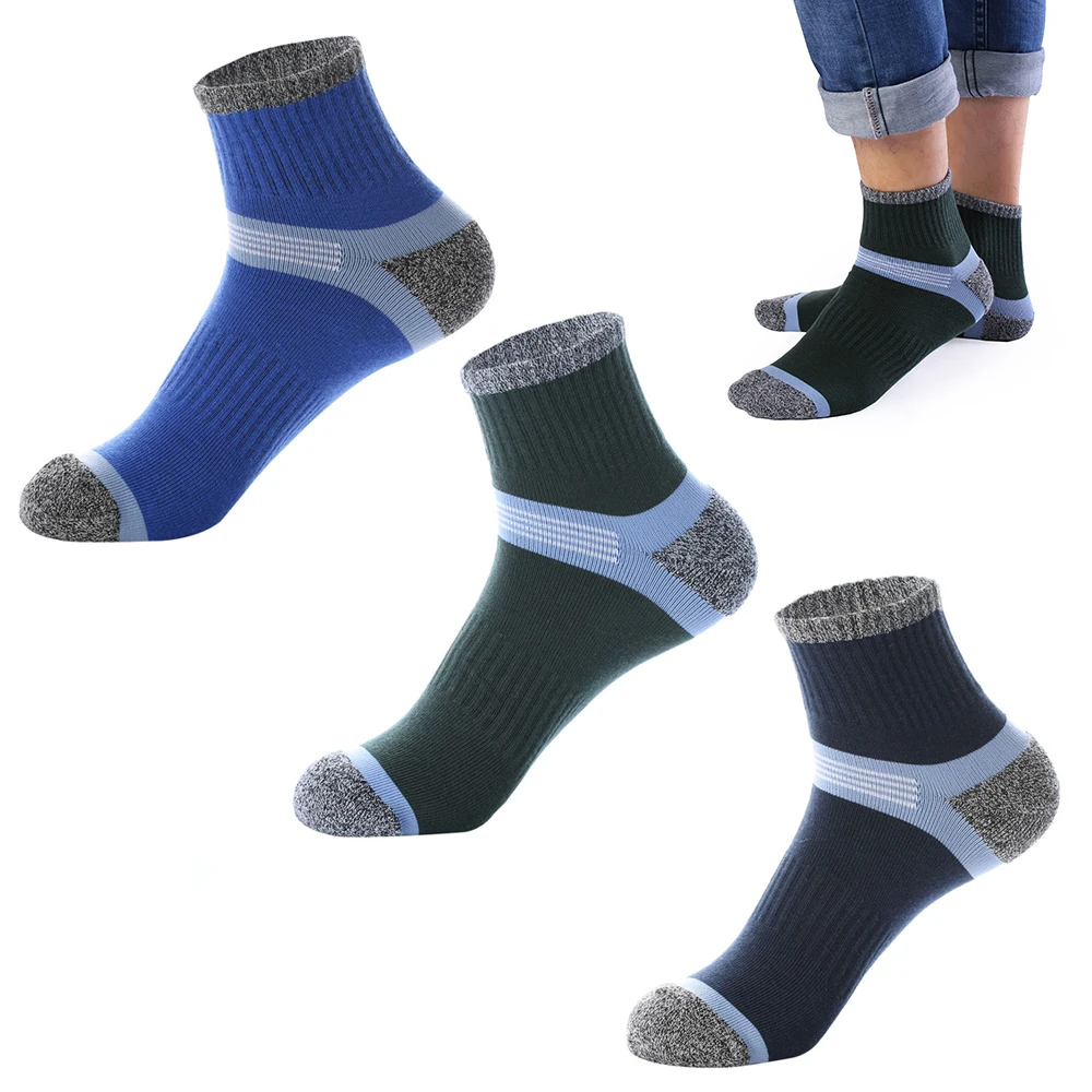 1 пара новых модных зимних теплых повседневных мягких хлопковых мужских носков простые Стильные повседневные носки