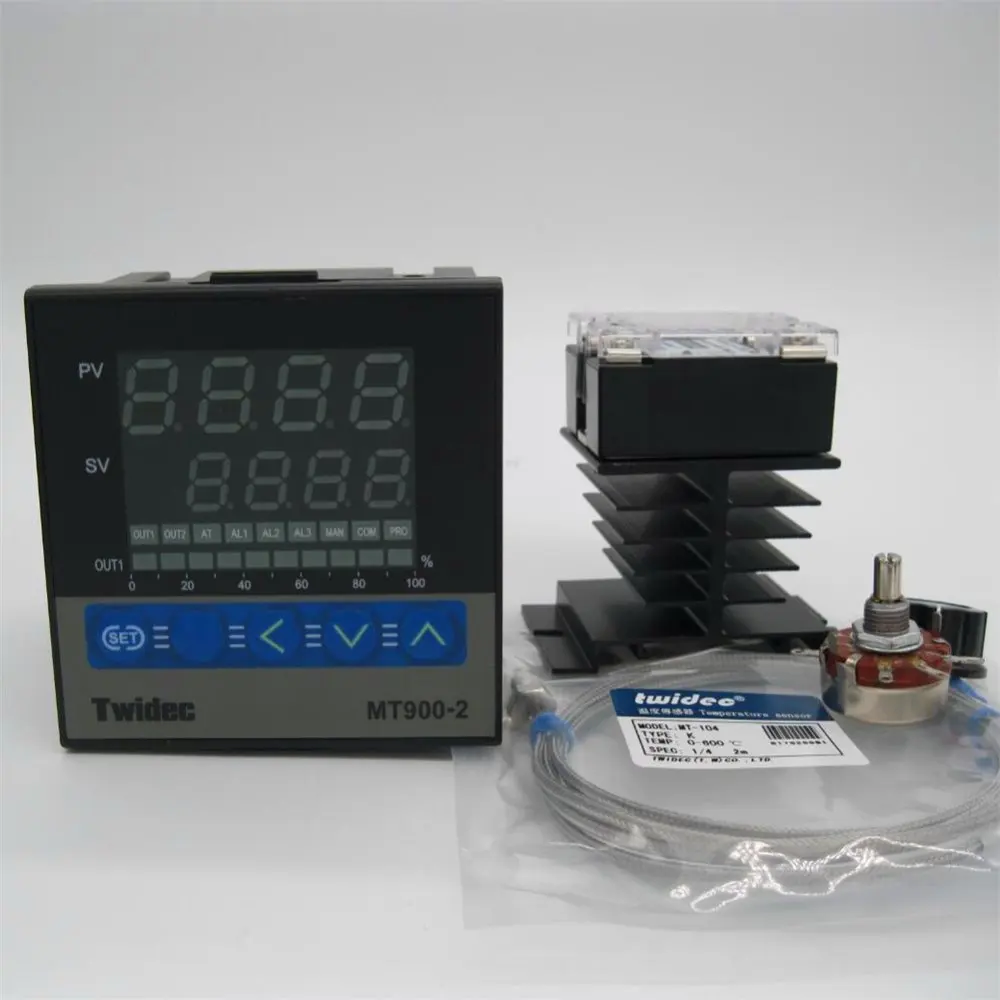 

High Quality Termostato Digital PID Controlador de Temperatura 96*96*95 + SSR-40DA Relay+ K Termopar Sonda de+ Heat Sink