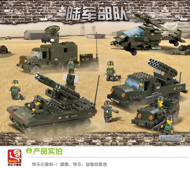 7000 956pcs Military Constructor Model Kit Blocks Compatible LEGO Bricks Toys for Boys Girls Children Modeling