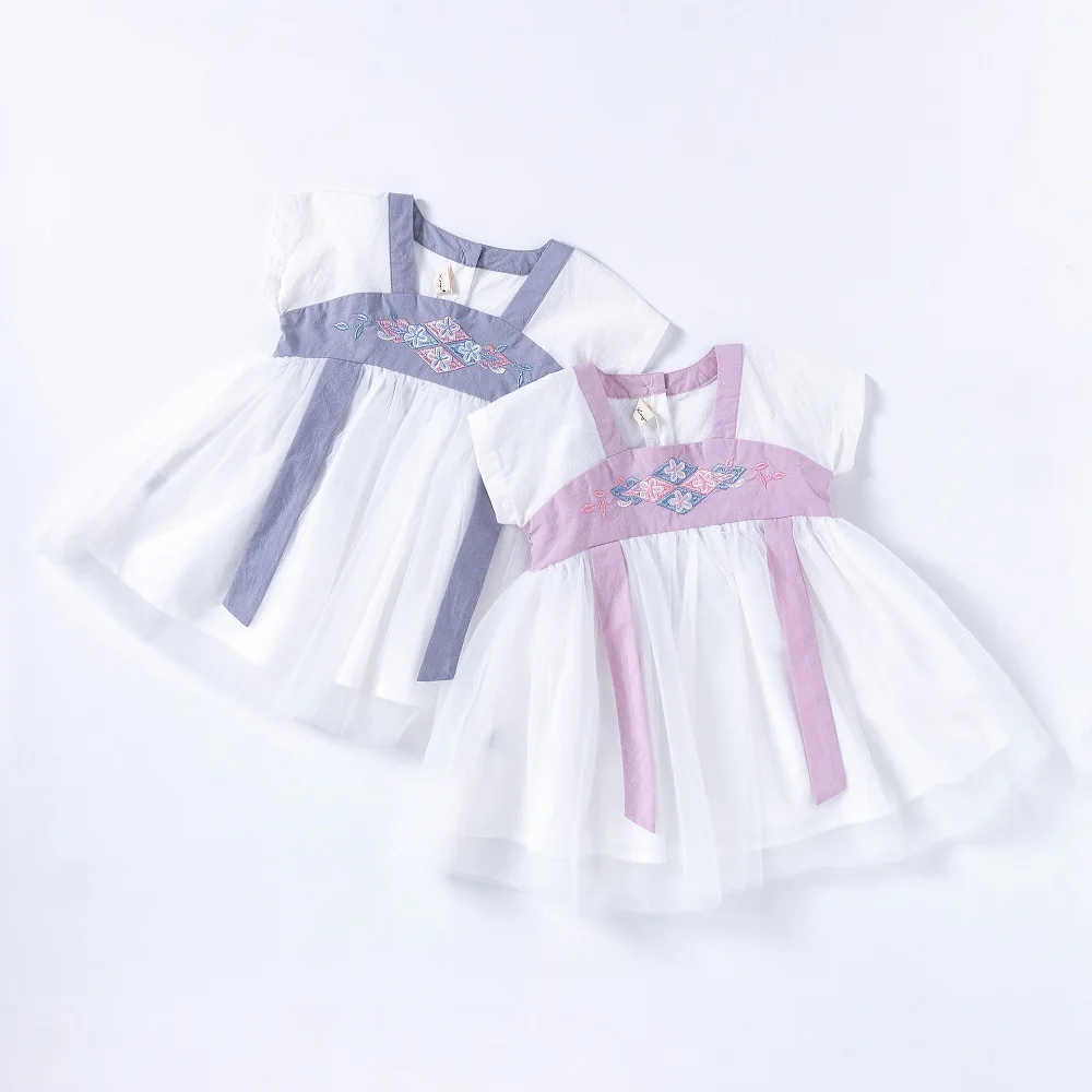 

Vlinder Baby Girl dress baby clothes baby dresses girl Summer Han Chinese costume Short Sleeves Birthday Dress 9M-5T girl dress