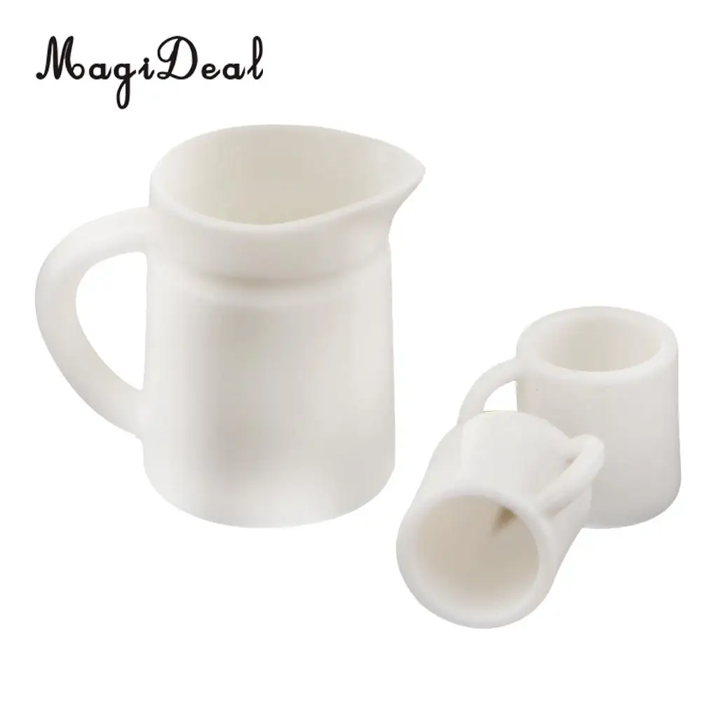MagiDeal 1:12 Dolls House Miniature Tea Coffee Cups & Pot Set for Dollhouse Kitchen Restaurant Decor Kids Pretend Role Play Toy