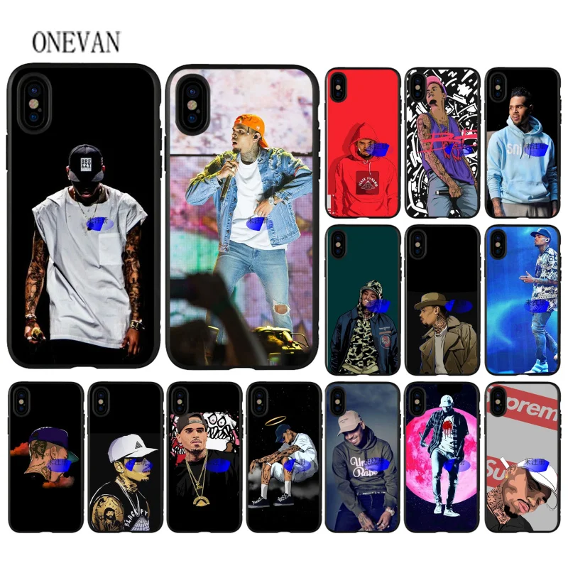 

Chris Brown Singer black soft Phone Case for iPhone 7 8 6 6S Plus X XS MAX 5 5S SE XR Cover