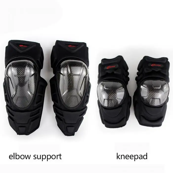 Carbon Fibre Kneepad with Elbow Support Set for Motocycle Riding KH889