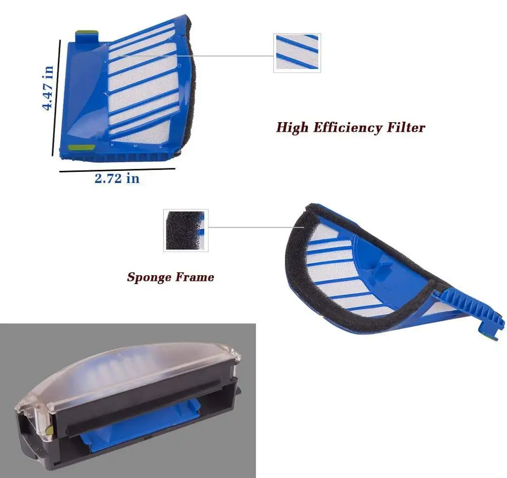 Комплект для замены щетины, гибкая ударная щетка, Aero Vac фильтр, боковая щетка для iRobot Roomba 600 610 620 625 630 650