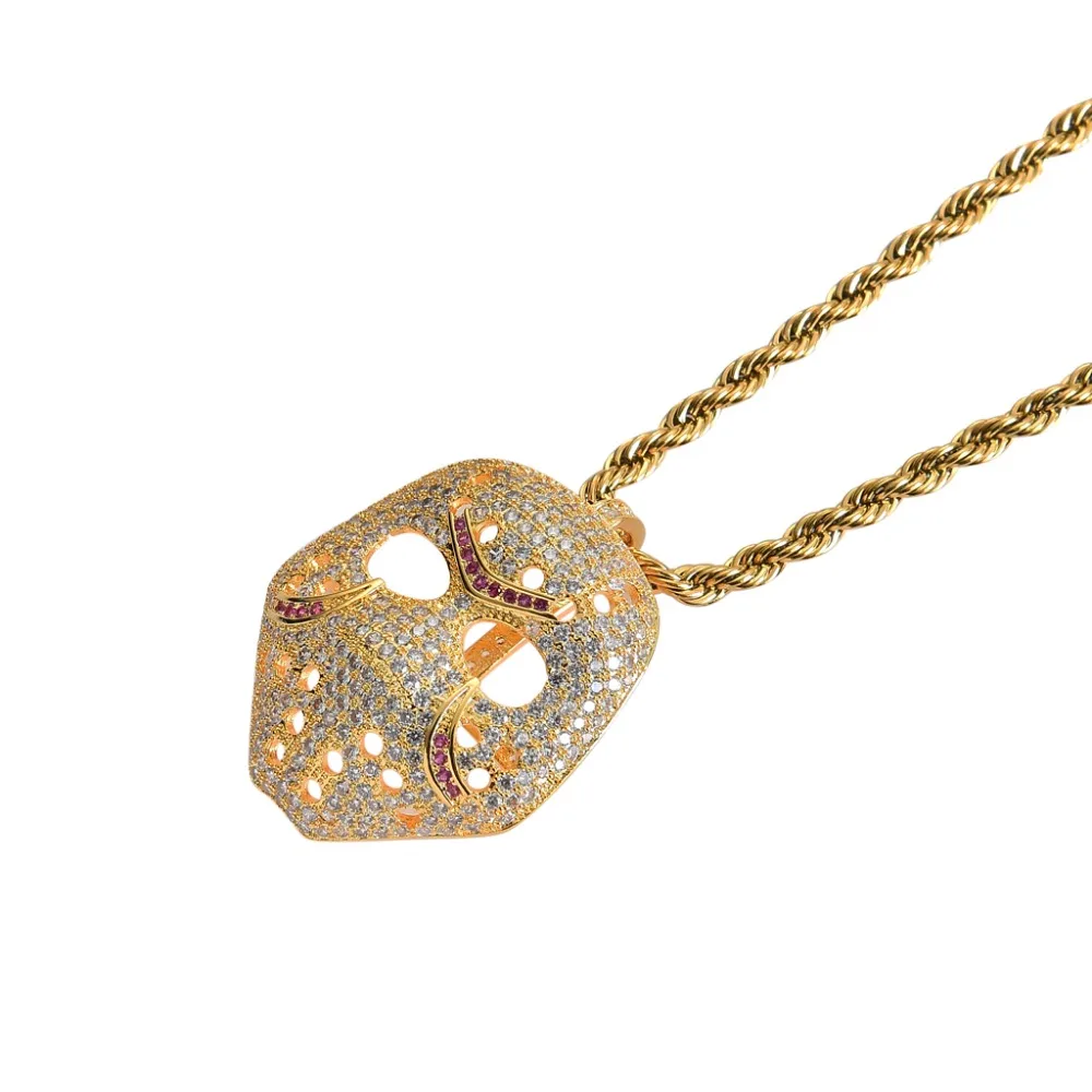 Hiphop Jewelry Micro Pave Mask Pendant (4)