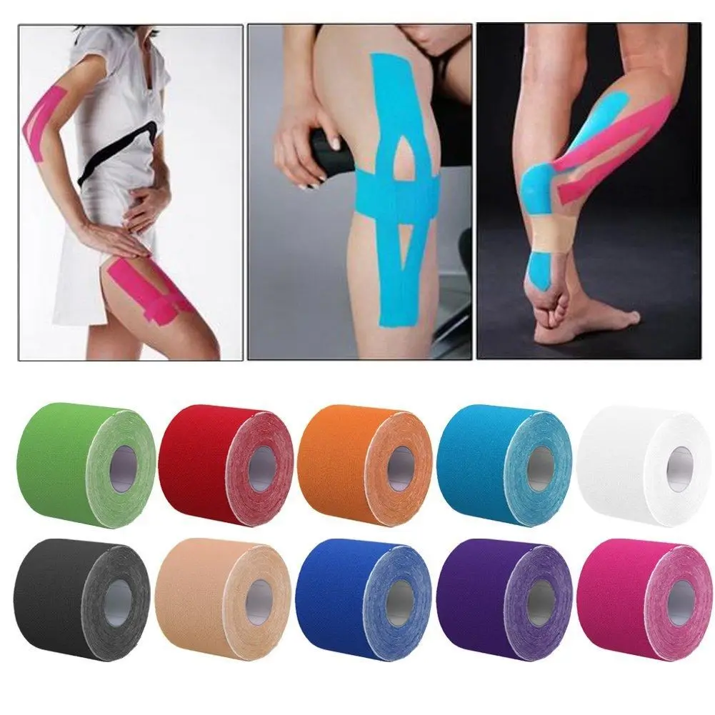 

5m Kinesiotape Elastic Cotton Roll Adhesive Kinesiology Tape Sports Injury Muscle Strain Protection Tapes First Aid Fitness