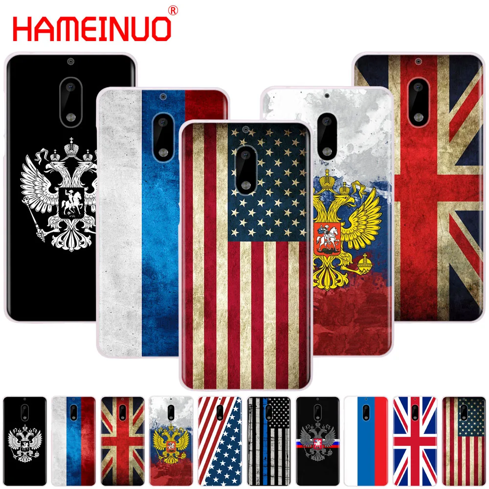 

HAMEINUO Russian American British flag national emblem cover phone case for Nokia 9 8 7 6 5 3 Lumia 630 640 640XL 2018