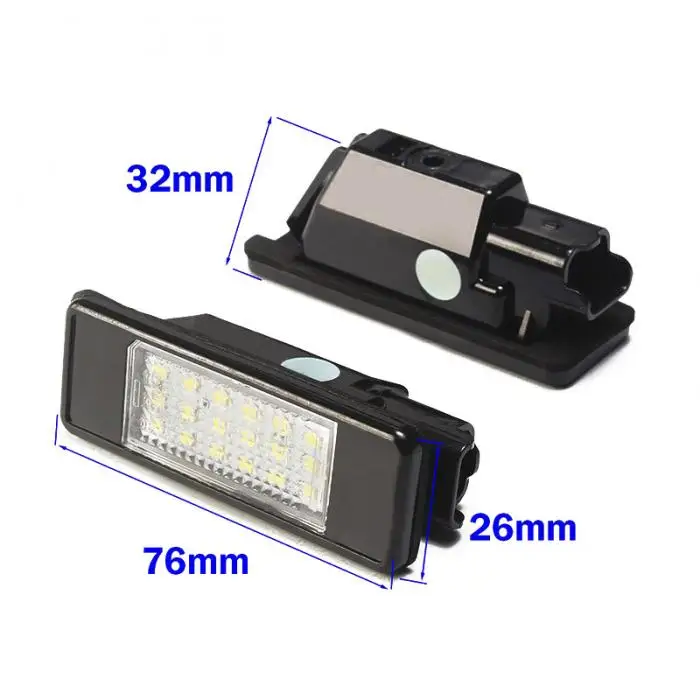Комплект из 2 предметов, 18 SMD автомобиля светодиодный номерной знак светильник для peugeot 106 1007 207 307 308 3008 стайлинга автомобилей