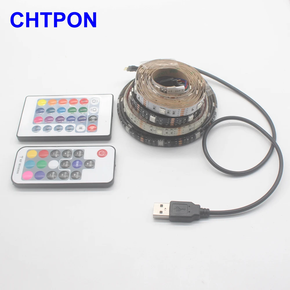 Водонепроницаемая светодиодная лента RGB с USB 5 В 5050 SMD ленсветильник и