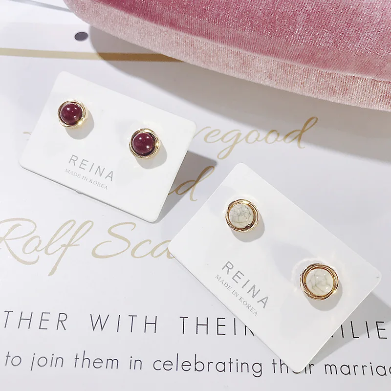 

Hot Sale New Korea Fashion Jewelry Geometric Round Earrings Personality Pearl Earrings Female Elegant Bohemian Trendy Earrings