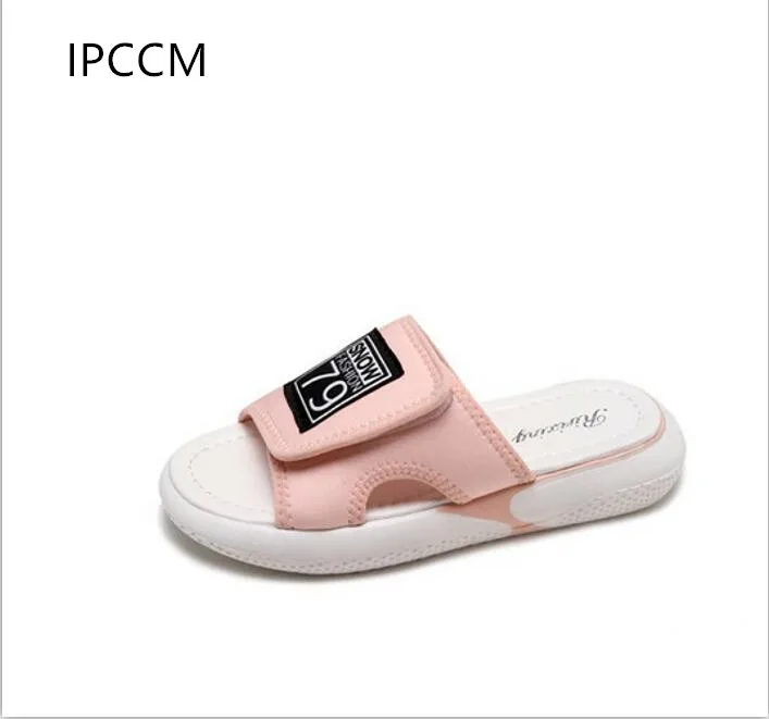 

IPCCM 2018 Spring And Autumn New Female Muffin Platform Sandals Casual Korean Version Of Simple Flat Student Slippers