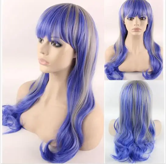 High Quality Cosplay Wigs Long Wavy Black Anime Synthetic Hair