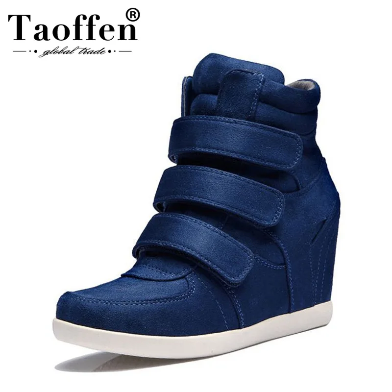 

Taoffen Women Ankle Boots Winter Warm Wedges Boots Casual Heighten Increasing Retro Short Boot Cotton Shoes Women Size 34-40