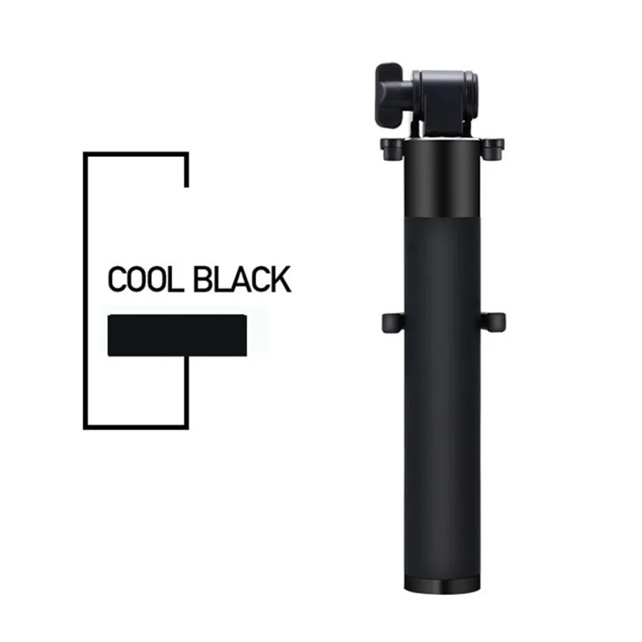 Новое поступление, Мини Выдвижная Проводная селфи-палка 180 мм-770 мм, портативный переносной столб, селфи-монопод для iPhone/Android/смартфонов - Цвет: black