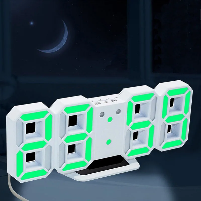 

3D Electronic LED Digital Alarm Clock Automatic Adjustable LED Brightness Upgrade Version Room Decor
