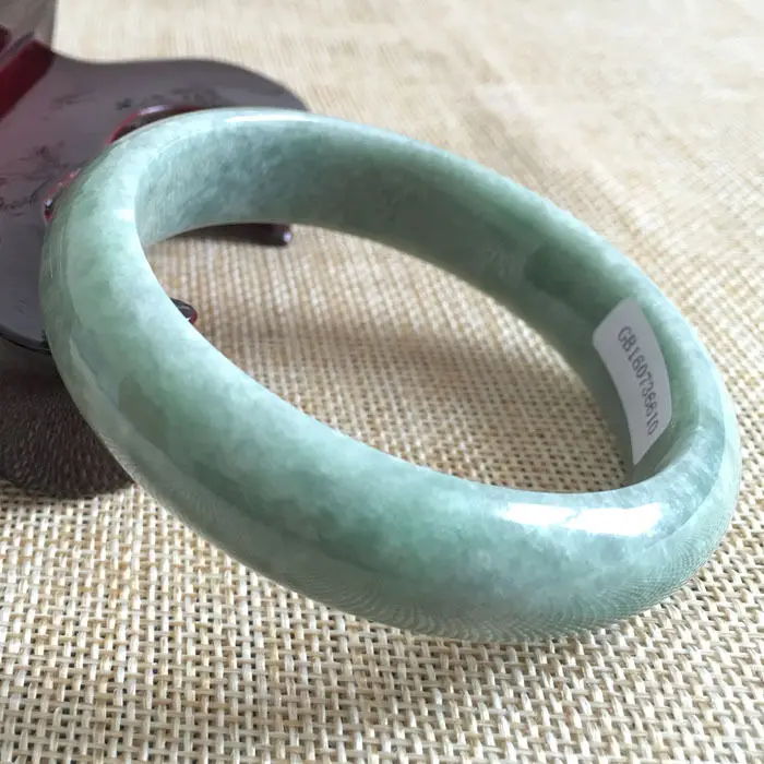 

57mm Certified Grade A Genuine Natural Green Jadeite Jade Bracelet Bangle 6610