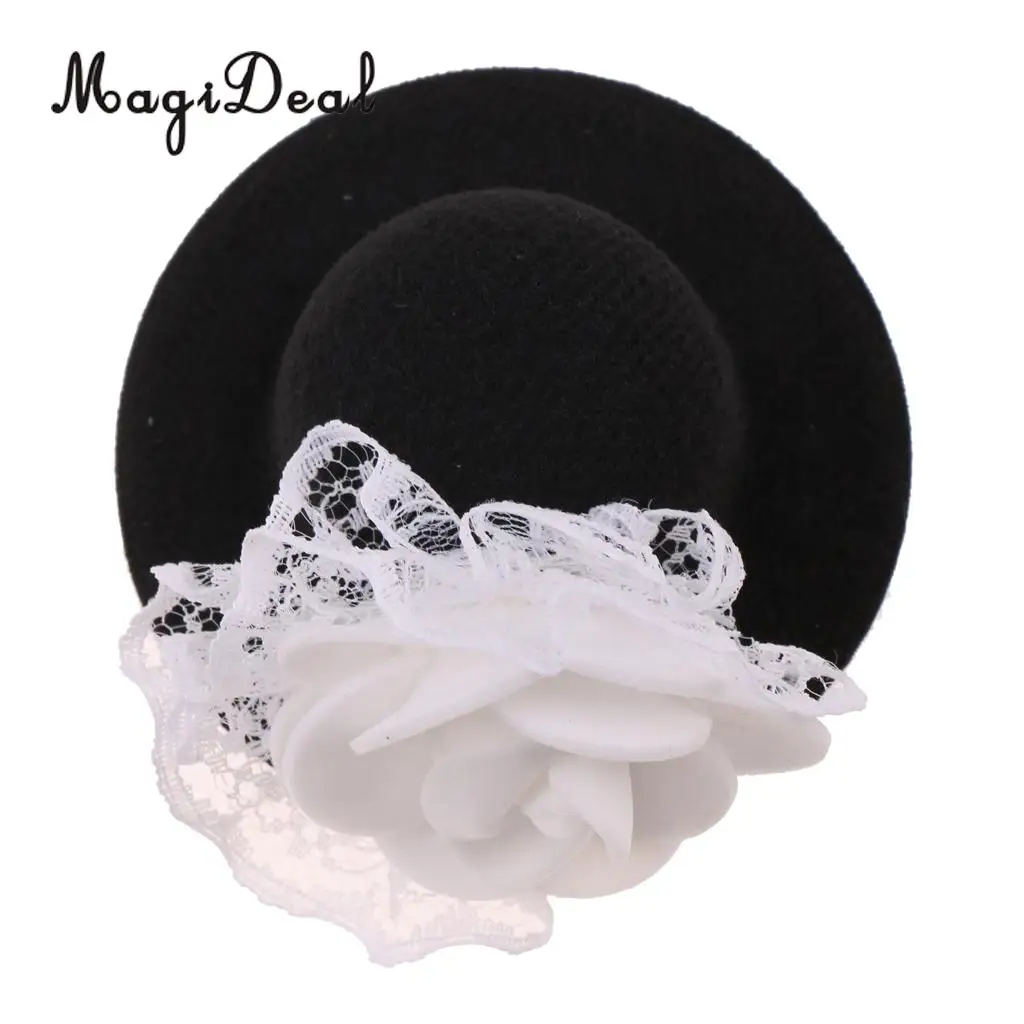 MagiDeal Fashion 1Pc Cloth Vintage Round Bowler Doll Hat Cap for 28-30cm Doll Clothes Accs Dollhouse Decor Children Toy 8Colors