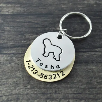 

Personalized dogtags, Old English Sheepdog dog tag,Custom Dog ID Tag, Hand Stamped Identification Dog Tag, engraved name number