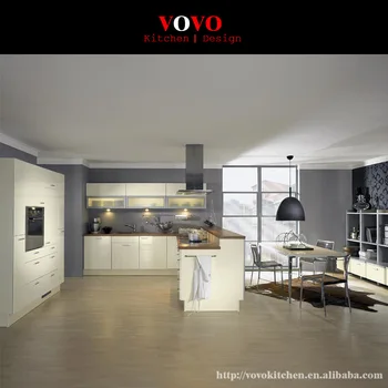 

White high gloss lacquer style kitchen cabinets
