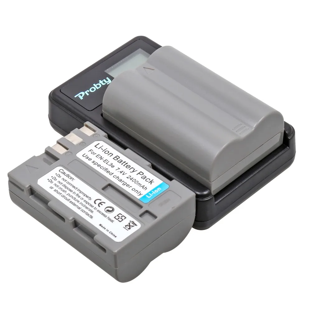 2pcs Probty Enel3e En El3e Enel3e Battery + Usb Lcd Charger For Nikon D30 D50 D70 D70s D90 D80