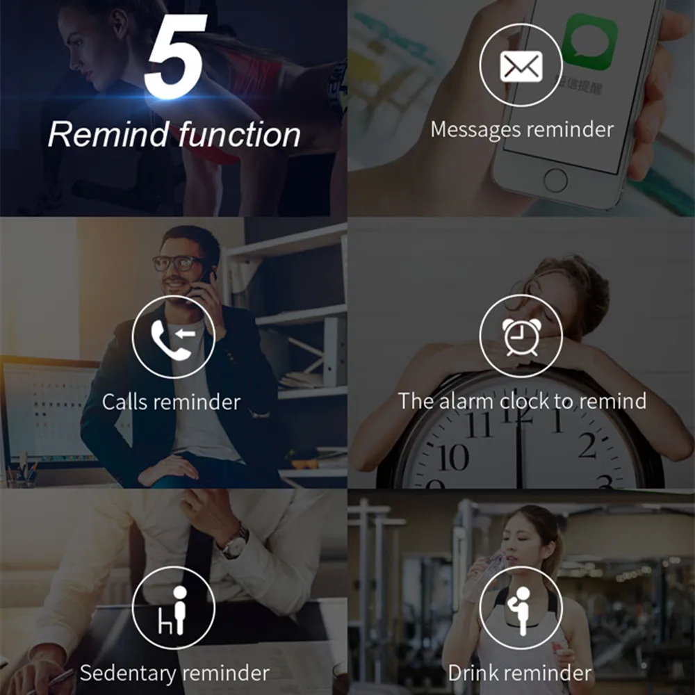 B5 спортивные Smart Band Фитнес трекер Браслет сердечного ритма IP67 Водонепроницаемый