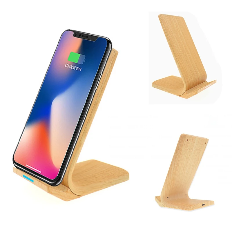 

Wood Grain Quick Wireless Charger Wireless Fast Charging Stand Dock for iPhone X 8 8 Plus Samsung Galaxy S7 S8 edge / Note8