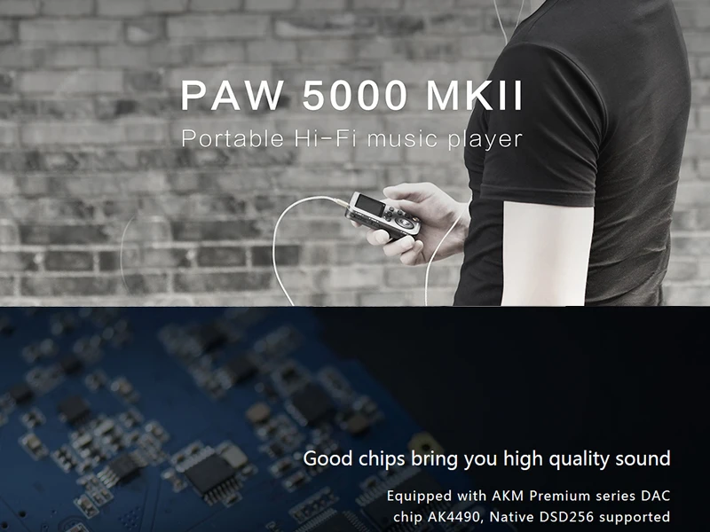 LOTOO PAW 5000 MKII Портативный Hi-Fi музыкальный плеер AKM премиум серии DAC чип AK4490 DSD64/DSD128/DSD25 32 бит/384 кГц USB3.0 JABEN